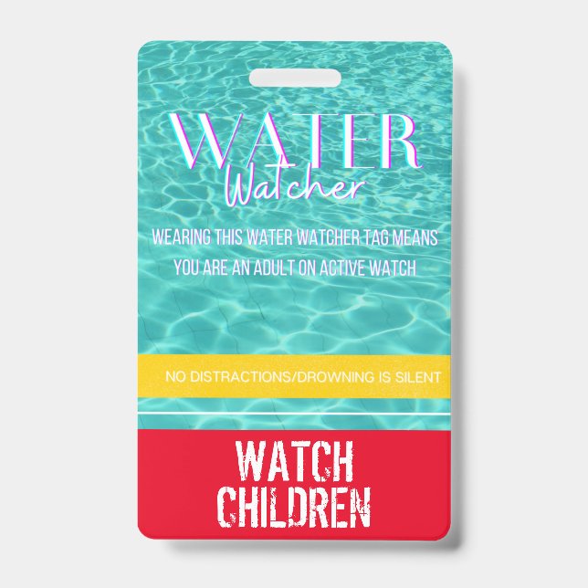 Wasserüberwachungstafel für Pools/Strand/Wassersic Ausweis (Front)
