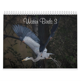 Wasservögel 3 Zwei Seiten Mittelkalender, weiß Kalender