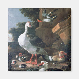 Wasservögel in einer klassischen Landschaft, 17. Magnet