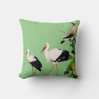 Wasservögel Storks Naturwald-Foliage Zweig Kissen