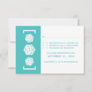 Wasserwaage D20 Würfel Gamer Wedding Response Card RSVP Karte