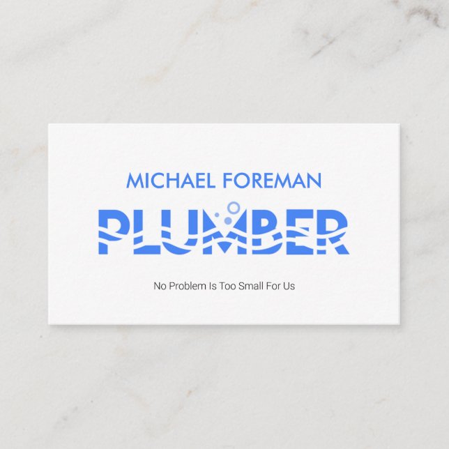 Wasserwaage Plumber Signage Plumbing Visitenkarte (Vorderseite)