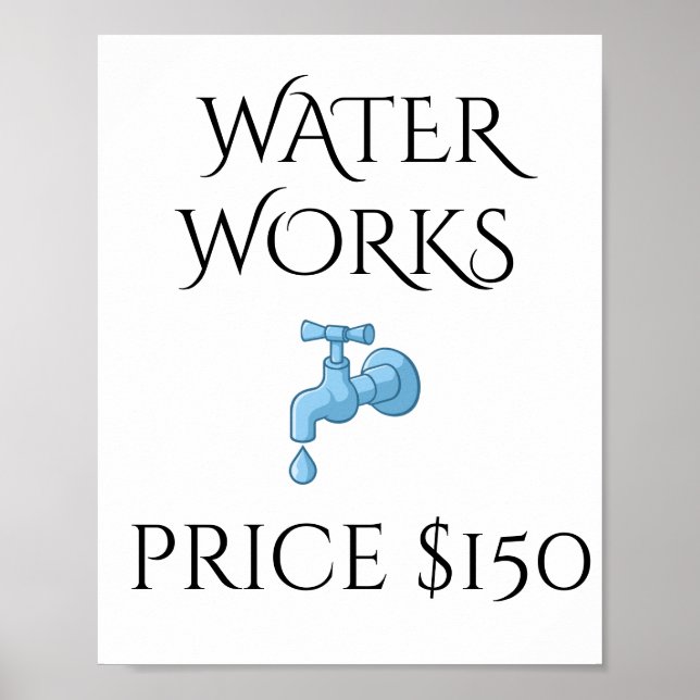 Wasserwerke - Wort für Bad | Bad Wa Poster (Vorne)