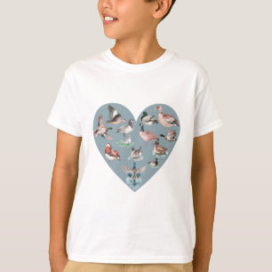 Wasserwild Blaues Herz Entenliebhaber T-Shirt