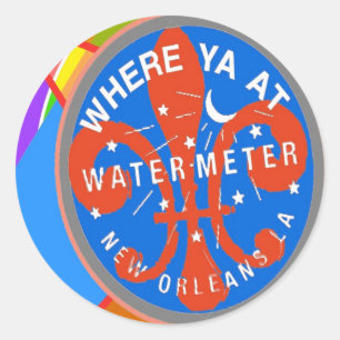 Wasserzähler Abstrakt New Orleans Runder Aufkleber