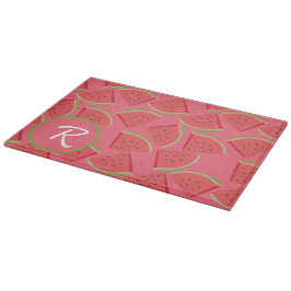 Wasserzeichen-Monogramm in Rosa und Grün Schneidebrett