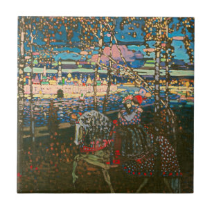 Wassily Kandinsky Das reitende Paar Russische Kuns Fliese
