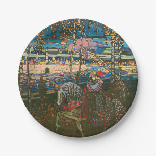 Wassily Kandinsky Das reitende Paar Russische Kuns Pappteller
