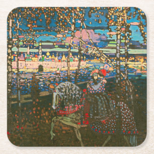 Wassily Kandinsky Das reitende Paar Russische Kuns Rechteckiger Pappuntersetzer