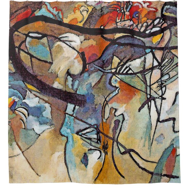 Wassily Kandinsky - Fünf Abstrakte Kunst Duschvorhang (Vorderseite)