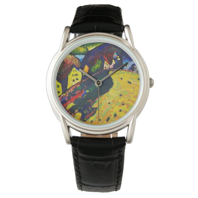 Wassily Kandinsky. Häuser in Murnau. Expressionism Armbanduhr (Vorderseite)