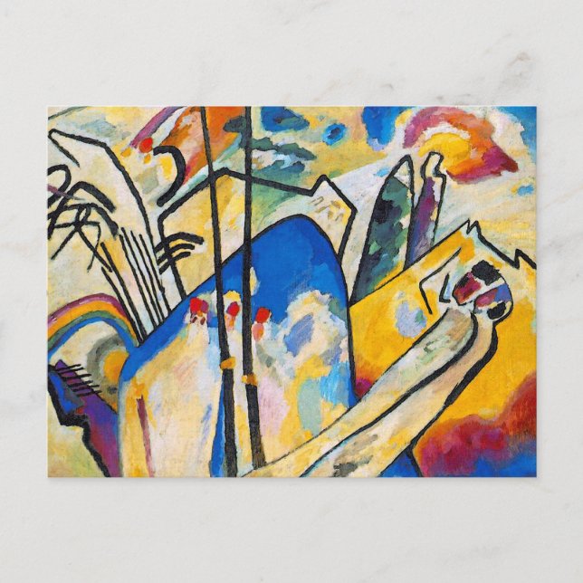 Wassily Kandinsky Komposition Vier - Abstrakte Kun Postkarte (Vorderseite)