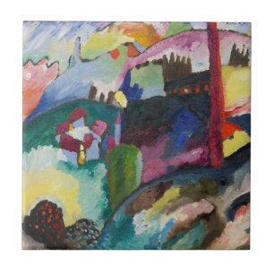 Wassily Kandinsky Landschaft mit Fabrikschornstein Fliese