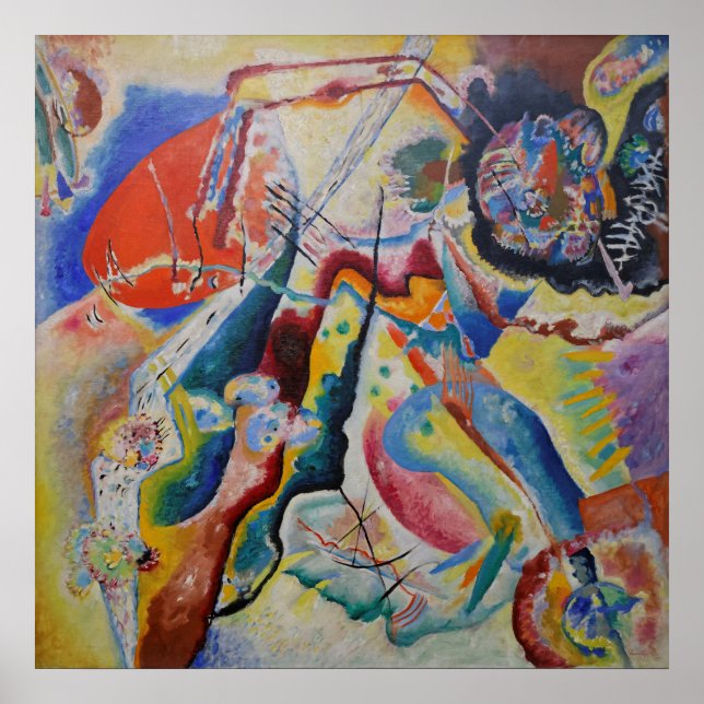 Wassily Kandinsky Roter Fleck Klassische Abstrakte Poster (Vorne)