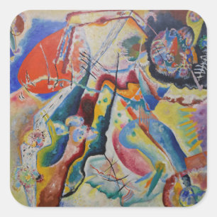 Wassily Kandinsky Roter Fleck Klassische abstrakte Quadratischer Aufkleber