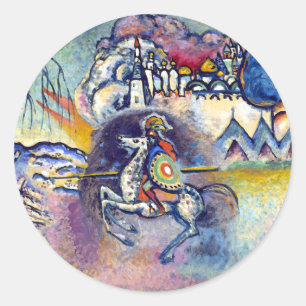 Wassily Kandinsky - Saint George & The Horsemen Runder Aufkleber