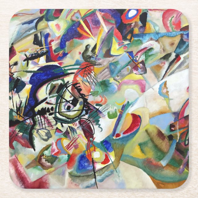 WASSILY KANDINSKY - Zusammensetzung VII 1913 Rechteckiger Pappuntersetzer (Vorderseite)