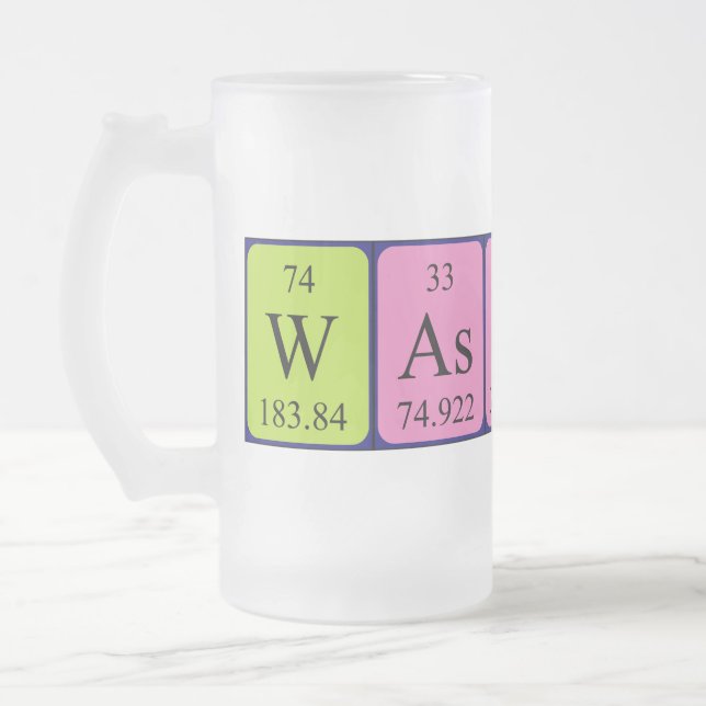 Wassue mot de table périodique gelé mug (Gauche)