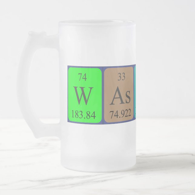 Wassue mot de table périodique gelé mug (Gauche)