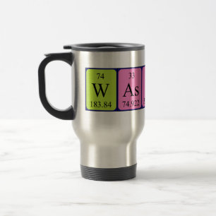 Wassue table périodique mot voyage mug