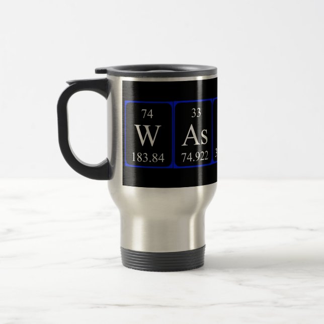 Wassue table périodique mot voyage mug (Gauche)