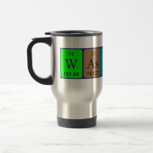 Wassue table périodique mot voyage mug