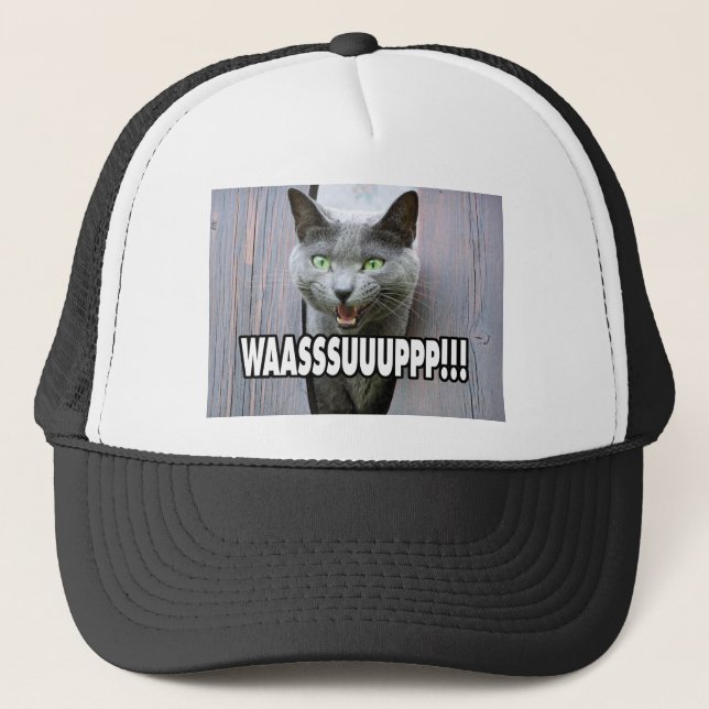 WASSUP - Cat Meme Truckerkappe (Vorderseite)