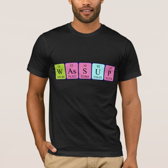 Wassus Shirt für periodische Tabellenwörter (Vorderseite)