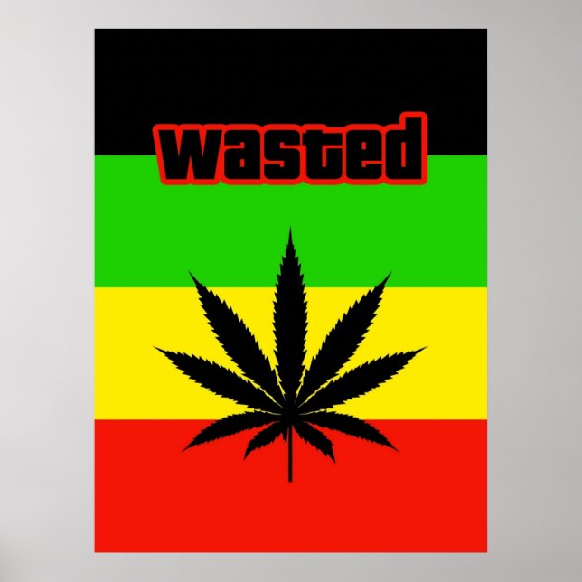 Wasted Smoke weed Poster (Vorne)
