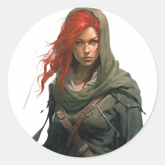 Wasteland Female Warrior Runder Aufkleber (Vorderseite)