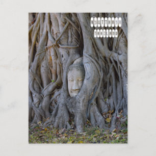 Wat Mahathat Buddha Head Postkarte