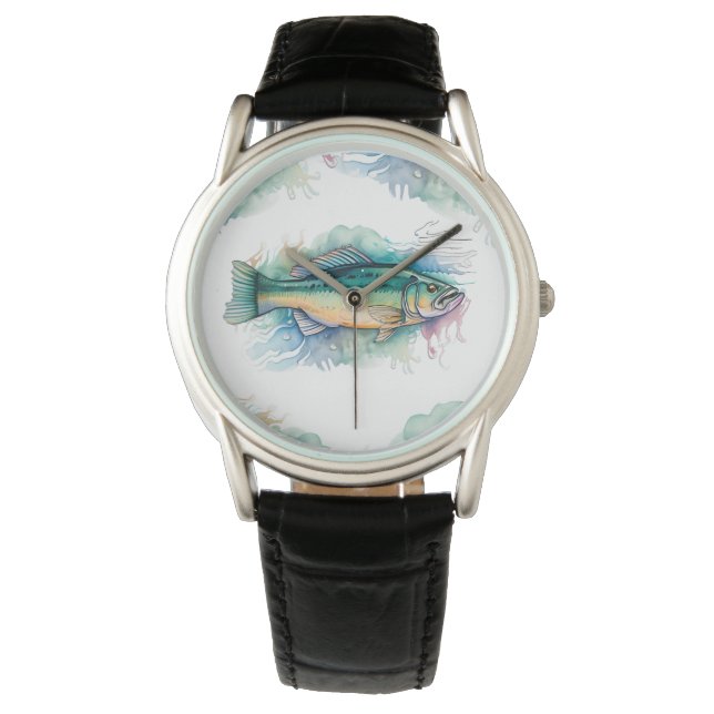 Watch - Aquarellreihe: Bass Armbanduhr (Vorderseite)