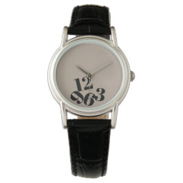 Watch - Beige Hintergrund Große Zahl gefallen Armbanduhr