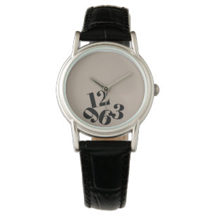 Watch - Beige Hintergrund Große Zahl gefallen Armbanduhr