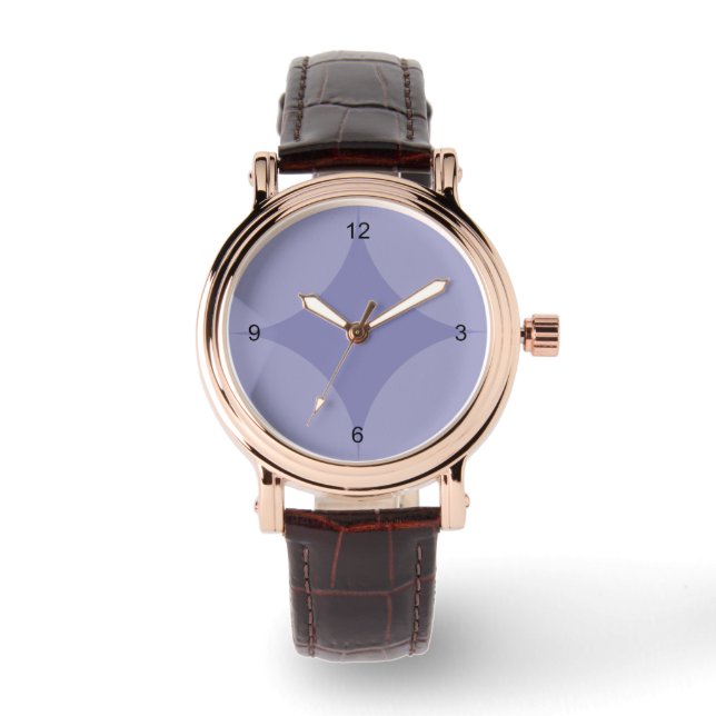 Watch - Circle and Diamond on Blue Armbanduhr (Vorderseite)