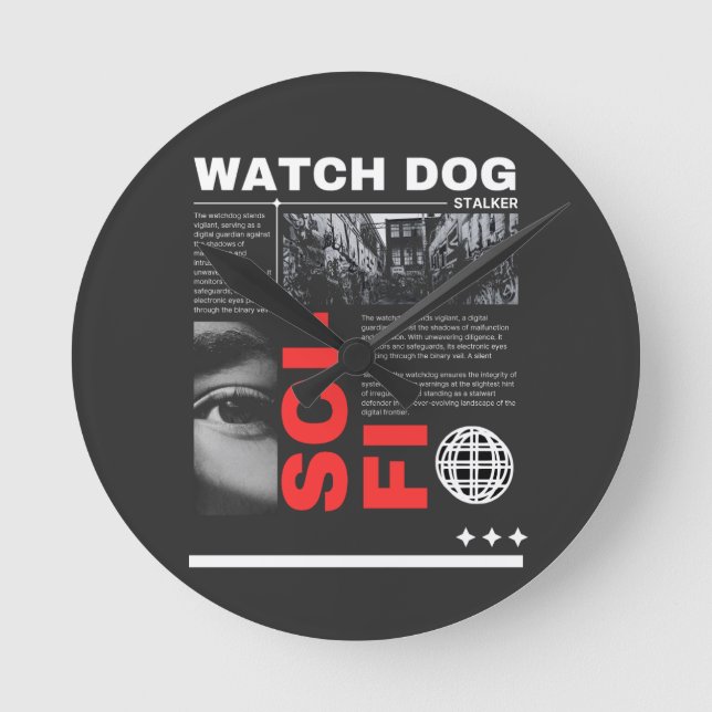 Watch Dogs Throw Pillow  Runde Wanduhr (Vorderseite)