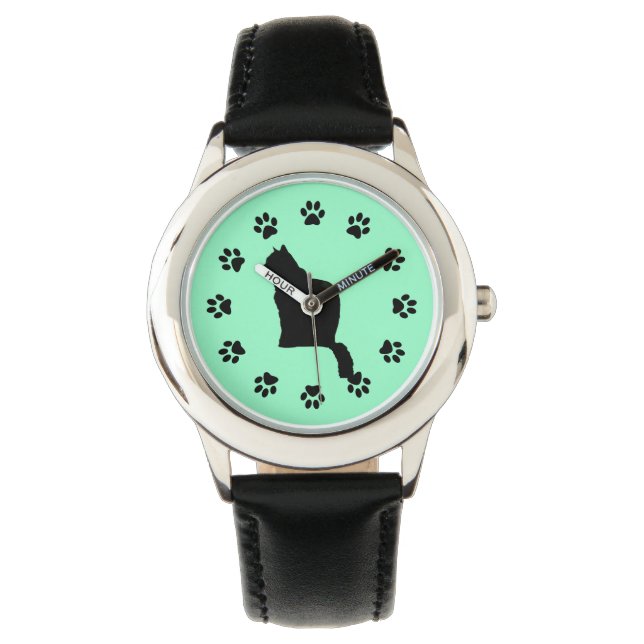 Watch - Druck von Katzen und Pfoten Armbanduhr (Vorderseite)