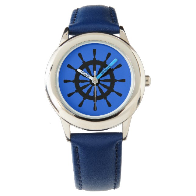 Watch - Helm in Black on Blue Armbanduhr (Vorderseite)