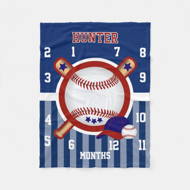 Watch Me Grow Baby Blanket - Sport Baseball ⚾ Fleecedecke (Vorderseite)