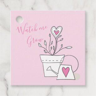 Watch Me Grow Pflanze Geschenk Pink Baby Dusche Geschenkanhänger