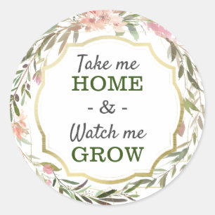 Watch Me Grow Rustic Chic Baby Shower Streusel Runder Aufkleber