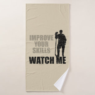 Watch Me (hockey) Badetuch-Set Badehandtuch
