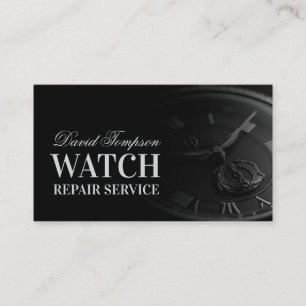 Watch Repair Service Watchmaker Solid Black Visitenkarte