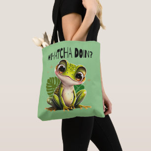 Watcha macht? Funny Curious Frog Tasche