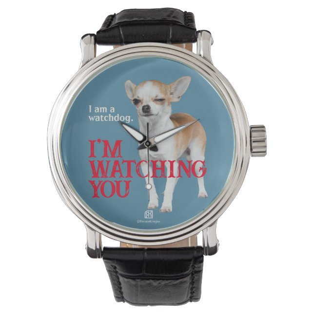 Watchdog Chihuahua - Anpassbar Armbanduhr (Vorderseite)