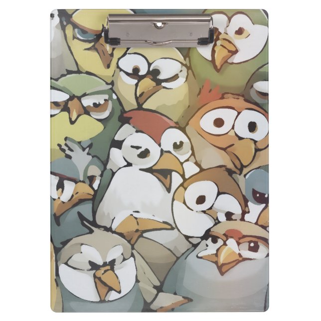 Watched by a a lot of grumpy birds klemmbrett (Vorderseite)