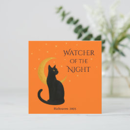 Watcher of the Night - Carte Chat Noir Halloween