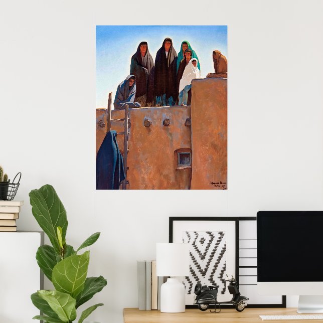 Watchers From Housetop by Maynard Dixon Poster (Heimbüro)