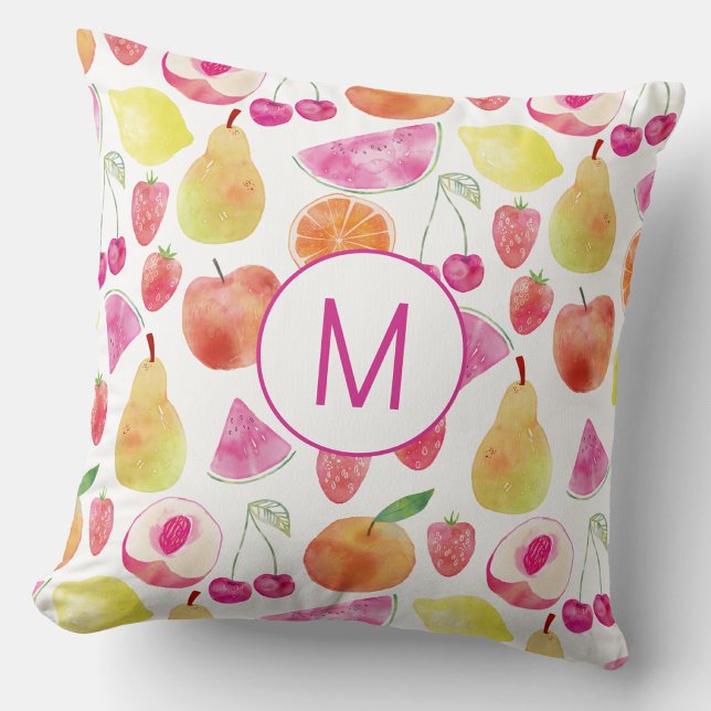 Watecolor Fruit Monogram Kissen (Von Creator hochgeladen)