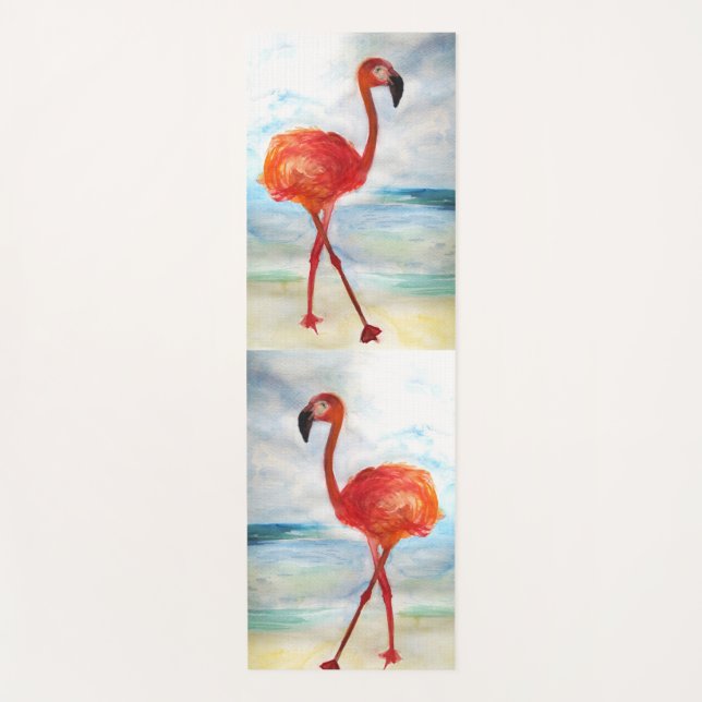 Watecrolor Flamingo Birds Yoga Mat Yogamatte (Vorderseite)